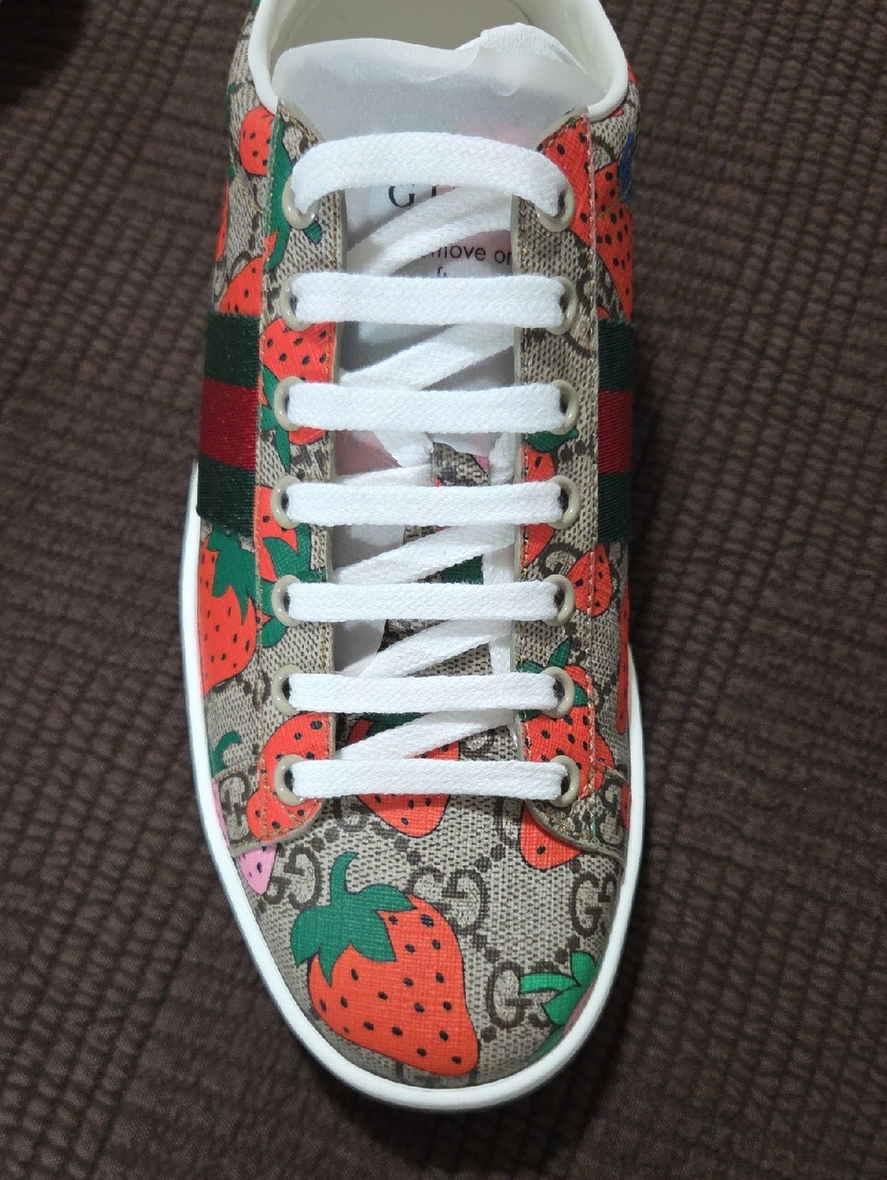Gucci Ace Strawberry Sneaker Size 38 - Picture 5 of 12